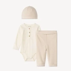 Ensemble 3 pièces bonnet + body + caleçon pour bébé