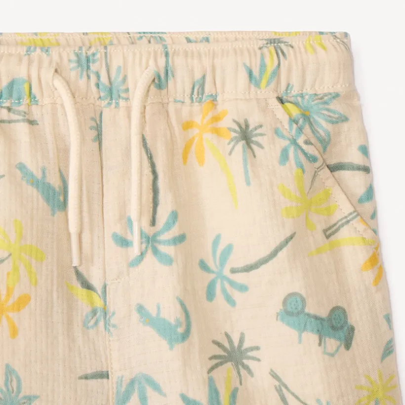 Ensemble 2 pièces chemise manches courtes + bermuda à motifs tropicaux pour bébé garçon