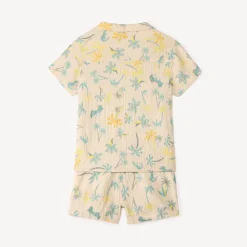 Ensemble 2 pièces chemise manches courtes + bermuda à motifs tropicaux pour bébé garçon