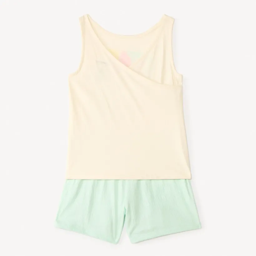 Ensemble 2 pièces débardeur + jupe-short print fleuri pour fille