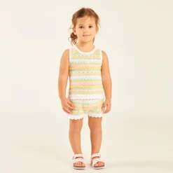 Ensemble 2 pièces débardeur + short en maille tricotée fantaisie pour bébé fille