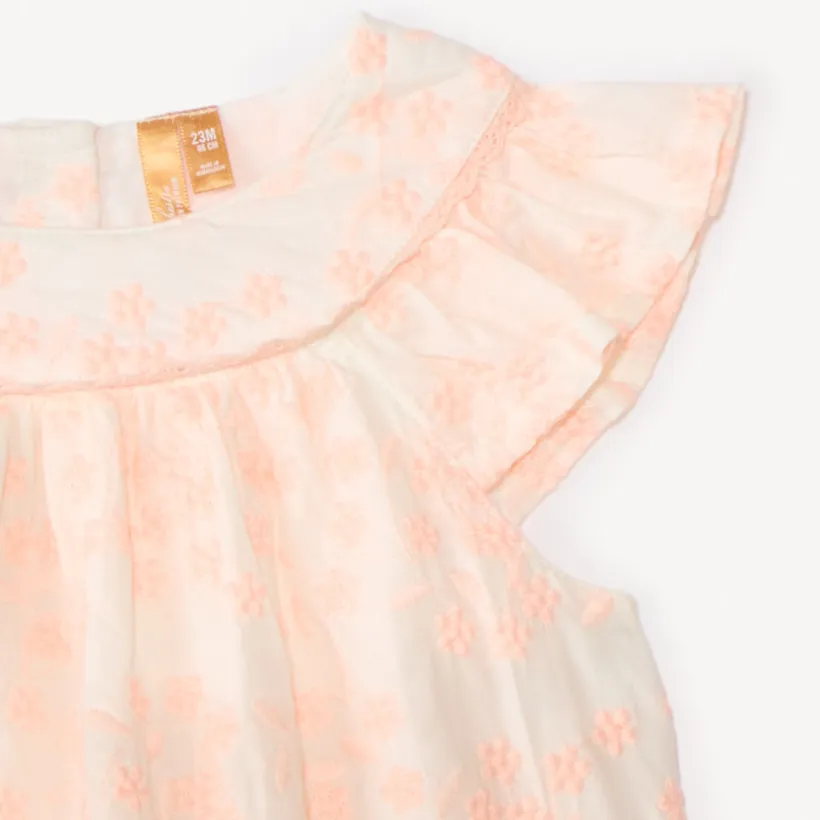 Ensemble 2 pièces débardeur + short en broderie anglaise pour bébé fille