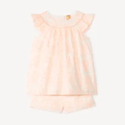 Ensemble 2 pièces débardeur + short en broderie anglaise pour bébé fille
