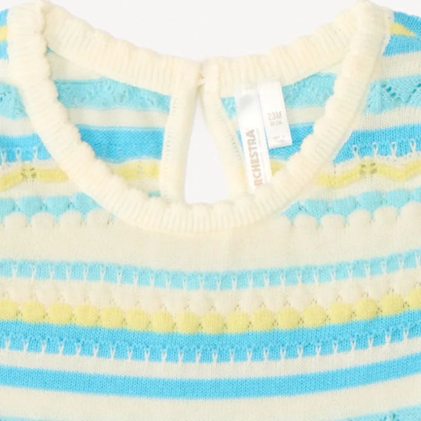 Ensemble 2 pièces débardeur + short en maille tricotée fantaisie pour bébé fille