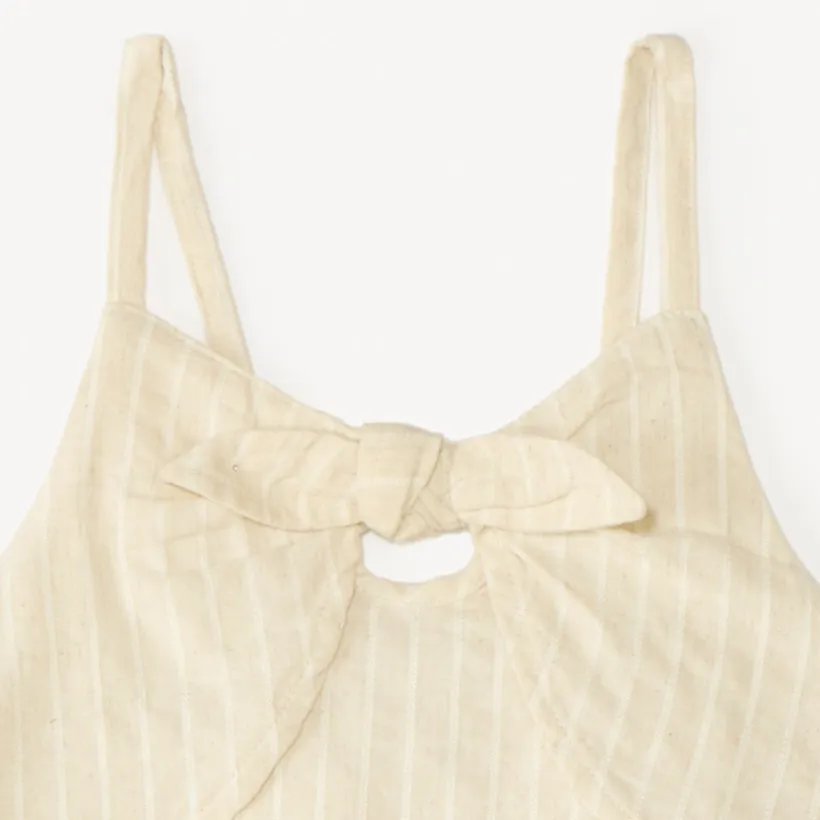 Ensemble 2 pièces en toile tunique + short à rayures pour fille