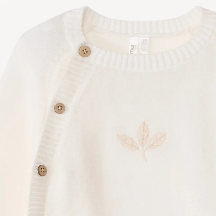 Ensemble 2 pièces en tricot point mousse uni pour bébé
