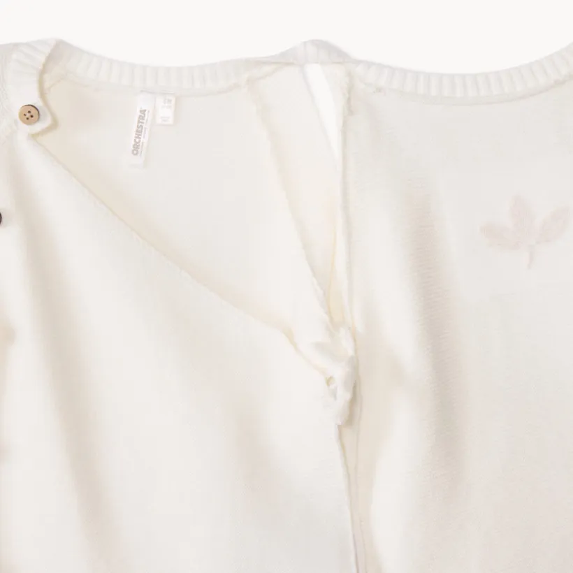 Ensemble 2 pièces en tricot point mousse uni pour bébé