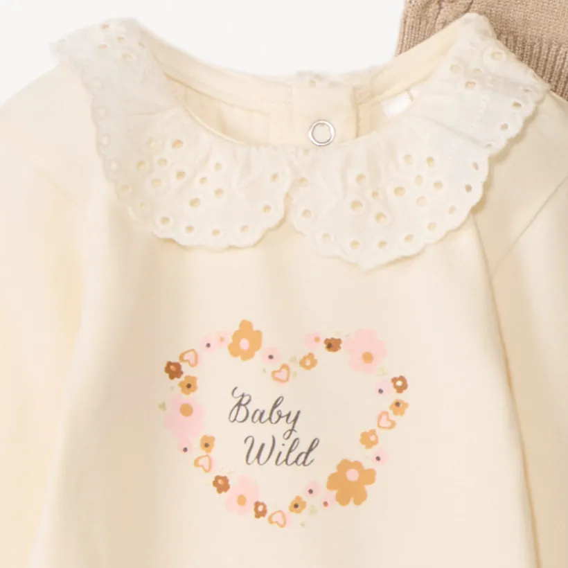 Ensemble 3 pièces en tricot pour bébé fille