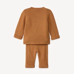 Ensemble 2 pièces en tricot torsadé uni pour bébé