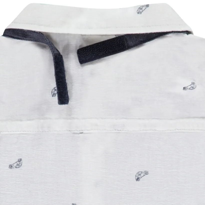 Ensemble 3 pièces imprimé voitures + nœud pour bébé garçon