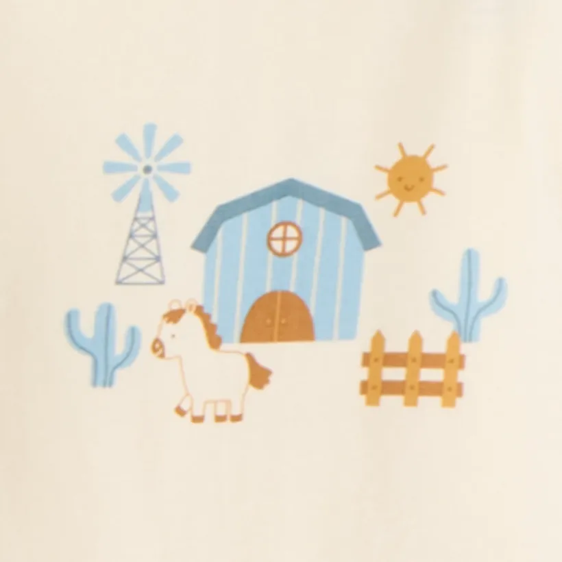 Ensemble 3 pièces motif cheval pour bébé garçon