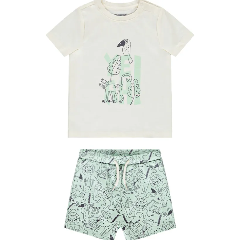 Ensemble 2 pièces motifs animaux de la savane pour bébé garçon