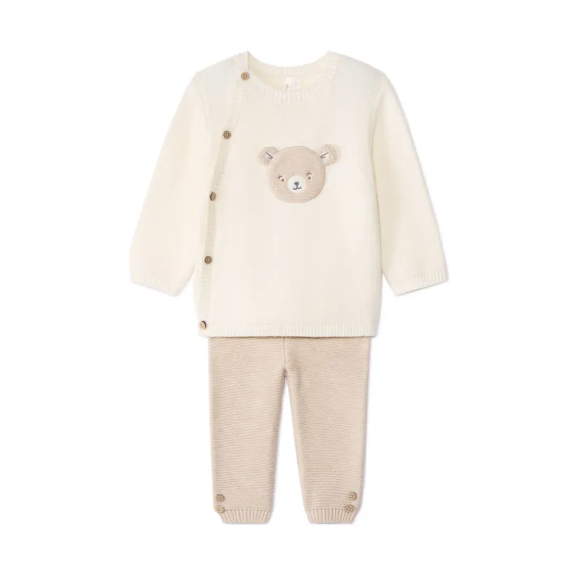 Ensemble 2 pièces Ourson en tricot pour bébé