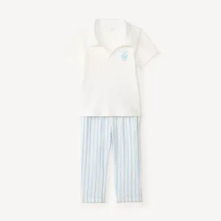 Ensemble 2 pièces polo et pantalon à rayures pour bébé garçon