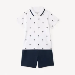 Ensemble 2 pièces polo manches courtes + short imprimé palmiers pour bébé garçon