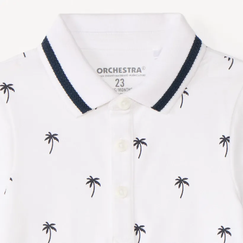 Ensemble 2 pièces polo manches courtes + short imprimé palmiers pour bébé garçon