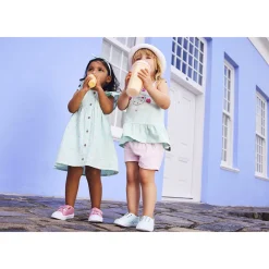 Ensemble 3 pièces robe + bloomer + bandeau à pois pour bébé fille
