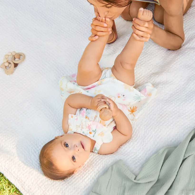 Ensemble 2 pièces robe + bloomer imprimé koala fantaisie pour bébé fille