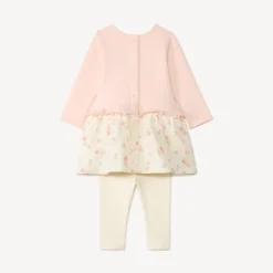 Ensemble 2 pièces robe effet 2 en 1 + caleçon pour bébé fille