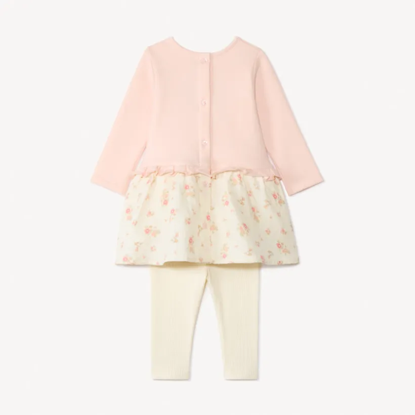 Ensemble 2 pièces robe effet 2 en 1 + caleçon pour bébé fille