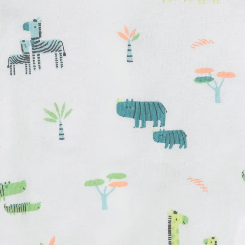Ensemble 2 pièces salopette courte + t-shirt imprimé pour bébé garçon