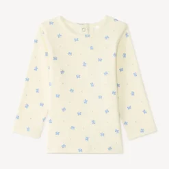 Ensemble 2 pièces salopette et t-shirt manches longues imprimé papillons pour bébé fille