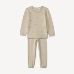 Ensemble 2 pièces total look en tricot pour bébé fille