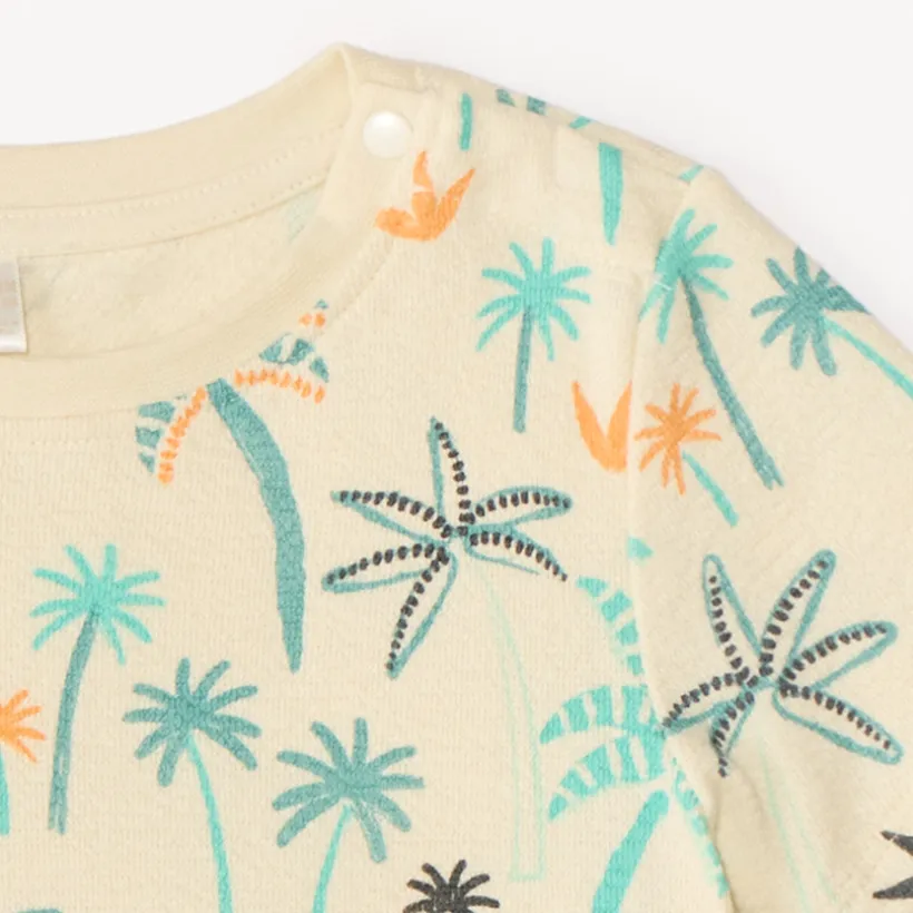 Ensemble 2 pièces t-shirt + bermuda en éponge imprimé fantaisie pour bébé garçon