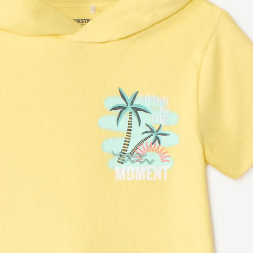 Ensemble 2 pièces t-shirt à capuche + short imprimé fantaisie pour garçon