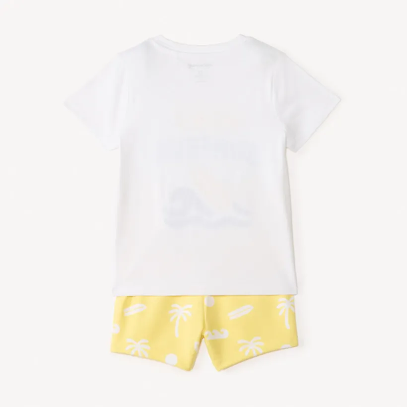 Ensemble 2 pièces t-shirt manches courtes + short imprimé surf pour bébé garçon