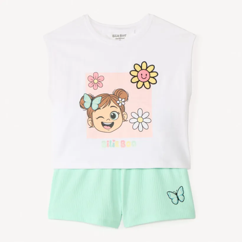 Ensemble 2 pièces t-shirt + short Bilie Boo pour fille