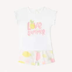 Ensemble 2 pièces t-shirt + short imprimé fruité pour bébé fille