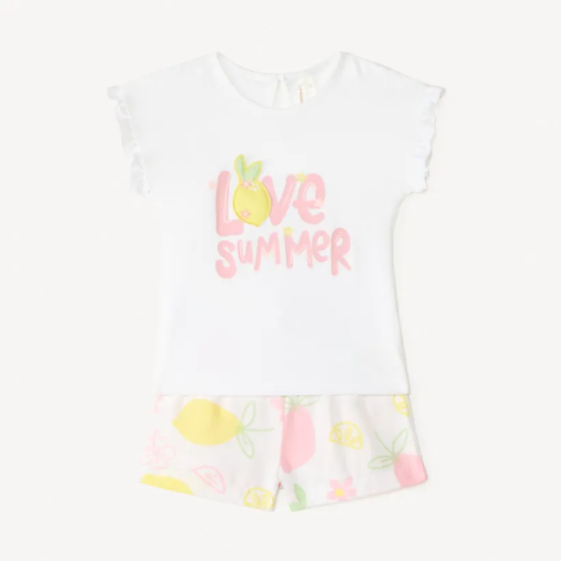 Ensemble 2 pièces t-shirt + short imprimé fruité pour bébé fille