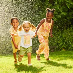 Ensemble 2 pièces t-shirt + short motifs palmiers pour bébé fille