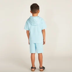 Ensemble 2 pièces t-shirt style sweat + short print surf pour garçon