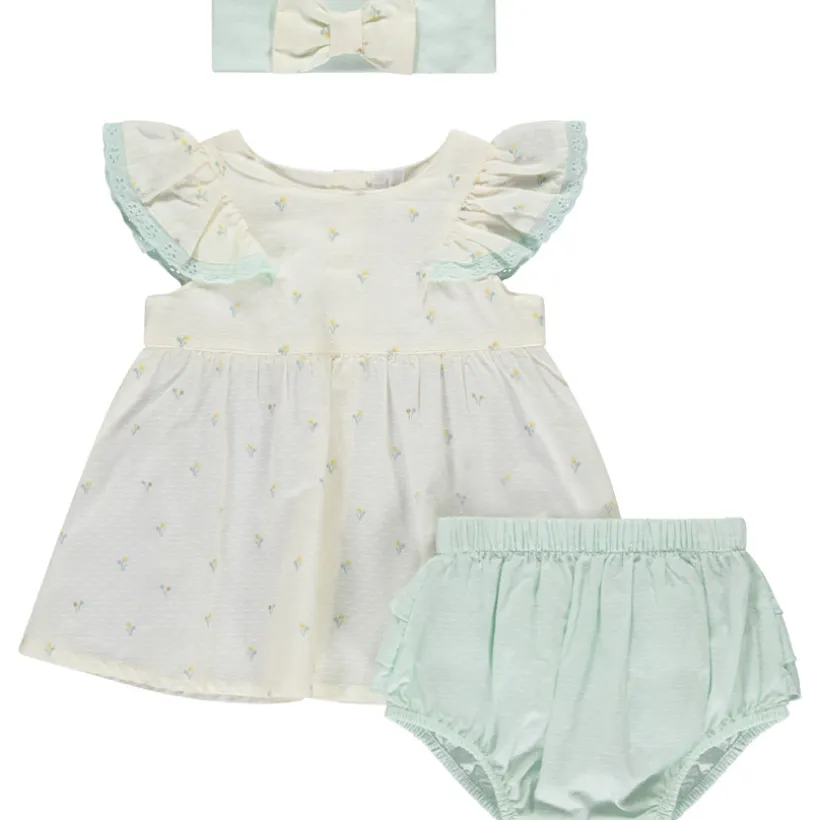 Ensemble 3 pièces tunique + bloomer + bandeau pour bébé fille