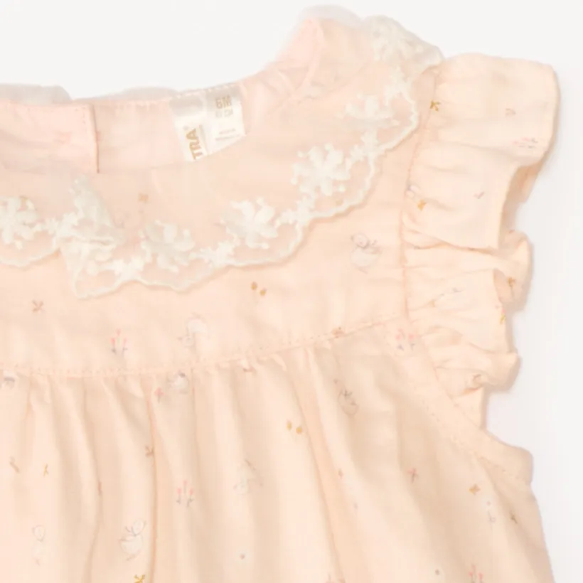 Ensemble 2 pièces tunique + caleçon bucolique pour bébé fille