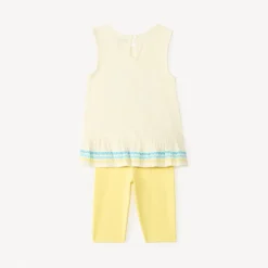Ensemble 2 pièces tunique + legging court print coquillages pour bébé fille