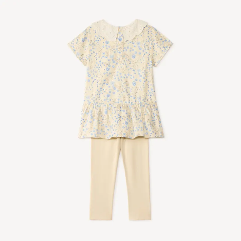 Ensemble 2 pièces tunique + legging fleuris pour bébé fille