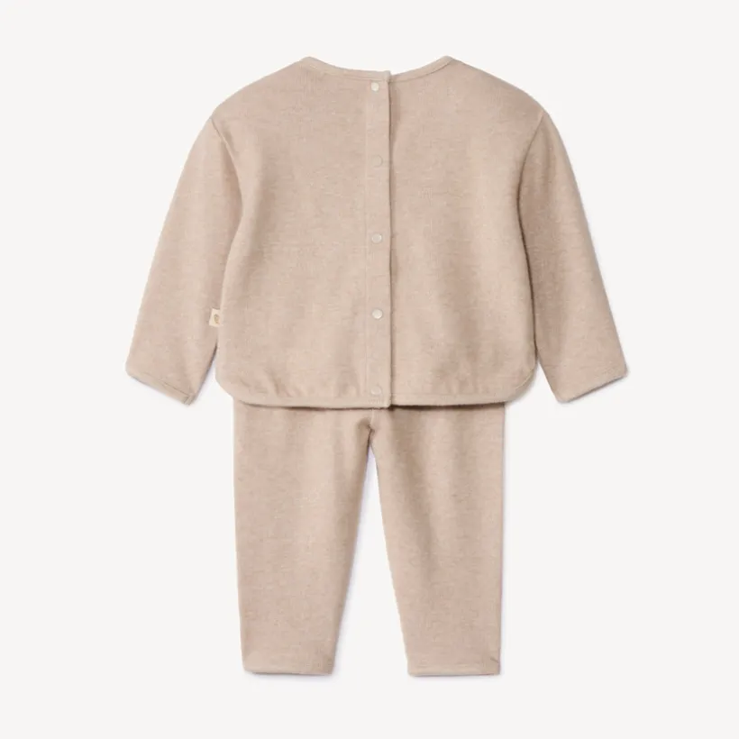 Ensemble 2 pièces uni en coupé-cousu pour bébé