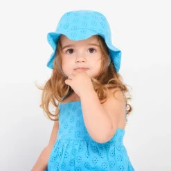 Ensemble robe + charlotte en broderie anglaise unie pour bébé fille