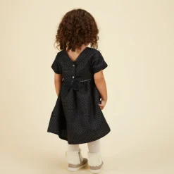 Ensemble robe de fête en jacquard + bandeau pour bébé fille