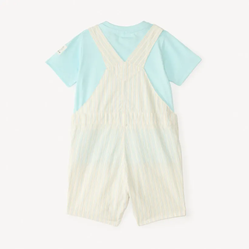 Ensemble salopette et t-shirt manches courtes uni pour bébé garçon