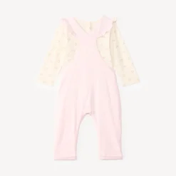 Ensemble salopette et t-shirt manches longues motifs ourson pour bébé fille