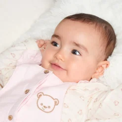 Ensemble salopette et t-shirt manches longues motifs ourson pour bébé fille