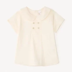 Ensemble salopette short + chemise col Claudine pour bébé garçon