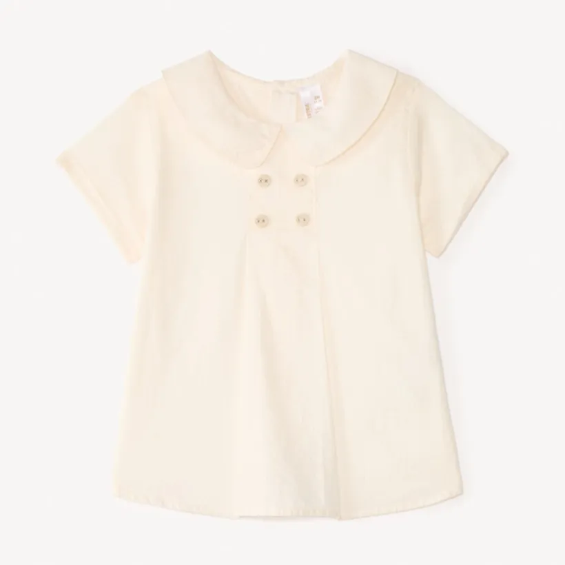 Ensemble salopette short + chemise col Claudine pour bébé garçon