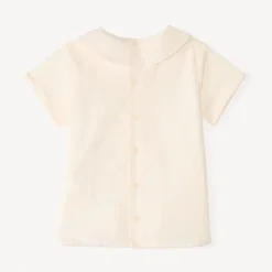 Ensemble salopette short + chemise col Claudine pour bébé garçon