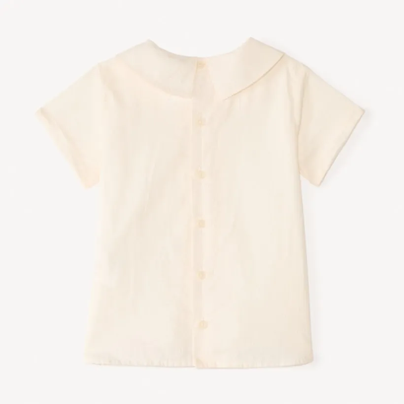 Ensemble salopette short + chemise col Claudine pour bébé garçon