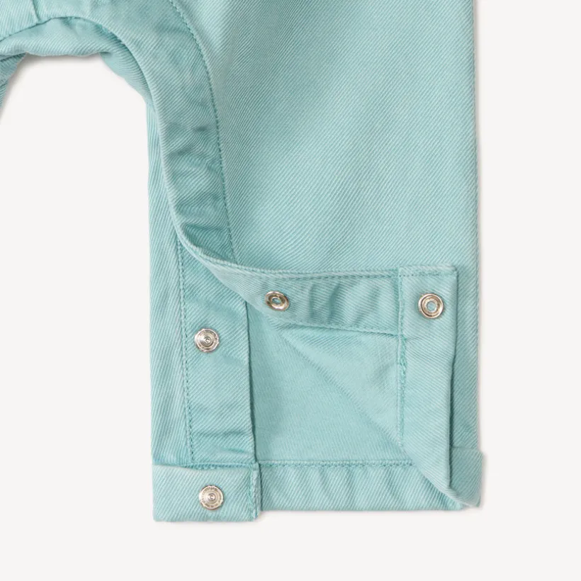 Ensemble salopette + t-shirt broderie dino pour bébé garçon